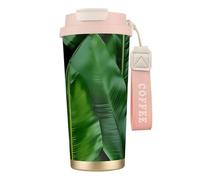 GaxfjRu Banana Leaves 20 Oz with Lid, Vacuum Insulated Stainless Steel Coffee Mug, Tumbler for Hot and Cold Drinks