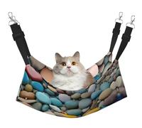 GaxfjRu Beach Colored Pebbles Adjustable Cat Bed Hammock Perch For Window, Cozy Velvet Pet Sleeper And Lounge For Kittens