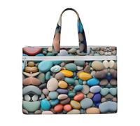 GaxfjRu Beach Colored Pebbles print Tote Bag Canvas Laptop Bag for Women Casual Work Bags for Travel, Office, College
