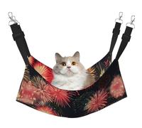 GaxfjRu Beautiful Fireworks Adjustable Cat Bed Hammock Perch For Window, Cozy Velvet Pet Sleeper And Lounge For Kittens