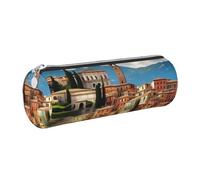 GaxfjRu beautiful Italy Leather Zippered Fountain Ballpoint Rollerball Pens and Pencils Case Holder Pouch Grain Soft