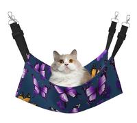 GaxfjRu Beautiful Purple Butterfly Adjustable Cat Bed Hammock Perch For Window, Cozy Velvet Pet Sleeper And Lounge For Kittens