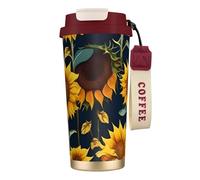 GaxfjRu Beautiful Sunflower Print 20 Oz with Lid, Vacuum Insulated Stainless Steel Coffee Mug, Tumbler for Hot and Cold Drinks