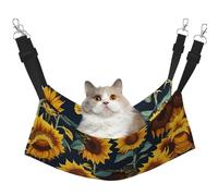 GaxfjRu Beautiful Sunflower Print Adjustable Cat Bed Hammock Perch For Window, Cozy Velvet Pet Sleeper And Lounge For Kittens