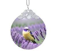GaxfjRu Bird In Purple Lavender Floral Flowers Xmas Home Decorations Ornaments, Hanging Christmas Tree Gift Pendant For Holiday Cheer