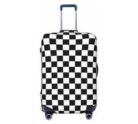 GaxfjRu Black and White Checkered Suitcase Cover,Suitcase Covers for Luggage, Keep Your Luggage Secure and Stylish,Luggage Covers for Suitcase TSA Approved