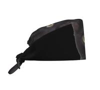 GaxfjRu Black Cute Cat__标签： Premium Bouffant Scrub Caps with Satin Lining - Adjustable Surgical Caps for Men and Women