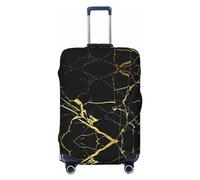 Gaxfjru Black Gold Marble Print Travel Luggage Cover Suitcase Cover Protector Suitcase Washable Baggage Covers Anti-Scratch