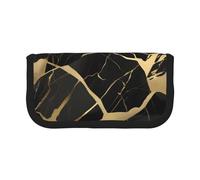 GaxfjRu Black Marble Texture Gold Cute Dot Canvas Pencil Pouch Organized Storage for Picnics & Daily Use Makeup Pouch, Pencil Holder