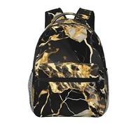 GaxfjRu black marble texture golden Backpack for Boys - Versatile School Bags with Laptop Compartment for Boys and Teens,Durable Business Work Bag for Men