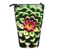 GaxfjRu Blooming Cactus Flower Print Portable Telescoping Pencil Bag, Organizer with Multiple Slots, for Writing Tools Accessories