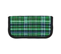 GaxfjRu Blue and Green Scottish Tartan Cute Dot Canvas Pencil Pouch Organized Storage for Picnics & Daily Use Makeup Pouch, Pencil Holder