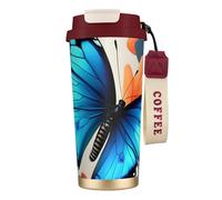 GaxfjRu Blue Butterfly 20 Oz with Lid, Vacuum Insulated Stainless Steel Coffee Mug, Tumbler for Hot and Cold Drinks