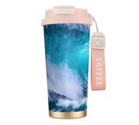 GaxfjRu Blue Ocean Wave 20 Oz with Lid, Vacuum Insulated Stainless Steel Coffee Mug, Tumbler for Hot and Cold Drinks