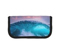 GaxfjRu Blue Ocean Wave Cute Dot Canvas Pencil Pouch Organized Storage for Picnics & Daily Use Makeup Pouch, Pencil Holder