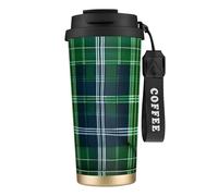 GaxfjRu Blue Scottish Tartan 20 Oz with Lid, Vacuum Insulated Stainless Steel Coffee Mug, Tumbler for Hot and Cold Drinks