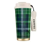 GaxfjRu Blue Scottish Tartan 20 Oz with Lid, Vacuum Insulated Stainless Steel Coffee Mug, Tumbler for Hot and Cold Drinks