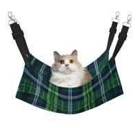 GaxfjRu Blue Scottish Tartan Adjustable Cat Bed Hammock Perch For Window, Cozy Velvet Pet Sleeper And Lounge For Kittens
