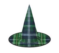 GaxfjRu Blue Scottish Tartan Print Halloween Witch Hat, Witch Costume Accessory For Halloween Cosplay Party Holiday Decoration 3pcs