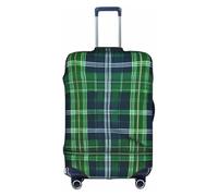 GaxfjRu Blue Scottish Tartan Printed Suitcase Skin, Durable Baggage Wrap, High Elasticity Travel Sleeve, for Suitcase Safety