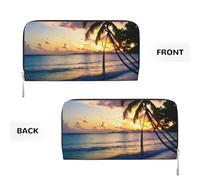 GaxfjRu Breathtaking Jamaica Beach Print Small Leather Wallet for Women, Ladies Credit Card Holder Women's Pocket Purse