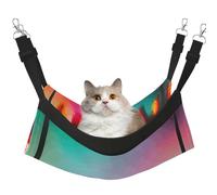 GaxfjRu Bright Beautiful Colorful Art Adjustable Cat Bed Hammock Perch For Window, Cozy Velvet Pet Sleeper And Lounge For Kittens