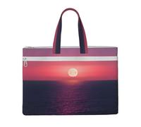 GaxfjRu Bright Moon at Sea Hippie print Tote Bag Canvas Laptop Bag for Women Casual Work Bags for Travel, Office, College