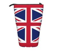 GaxfjRu British Flag Print Portable Telescoping Pencil Bag, Organizer with Multiple Slots, for Writing Tools Accessories