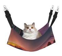 GaxfjRu Cactus Desert Sunset Adjustable Cat Bed Hammock Perch For Window, Cozy Velvet Pet Sleeper And Lounge For Kittens