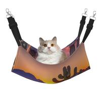 GaxfjRu Cactus Desert Sunsets Adjustable Cat Bed Hammock Perch For Window, Cozy Velvet Pet Sleeper And Lounge For Kittens