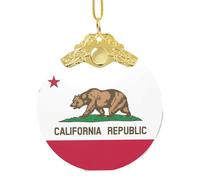 GaxfjRu California State Flag Xmas Home Decorations Ornaments, Hanging Christmas Tree Gift Pendant For Holiday Cheer