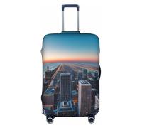 GaxfjRu Chicago Illinois USA 1 Printed Suitcase Skin, Durable Baggage Wrap, High Elasticity Travel Sleeve, for Suitcase Safety
