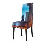 GaxfjRu Chicago Illinois Usa Printed Removable Chair Protector Elastic Seat Covers for Dining Room Party Celebration