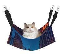 GaxfjRu Chicago Night Adjustable Cat Bed Hammock Perch For Window, Cozy Velvet Pet Sleeper And Lounge For Kittens