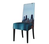 GaxfjRu Chicago Printed Removable Chair Protector Elastic Seat Covers for Dining Room Party Celebration