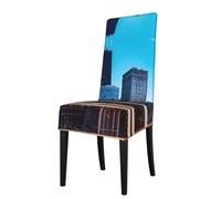GaxfjRu Chicago Reflect Printed Removable Chair Protector Elastic Seat Covers for Dining Room Party Celebration