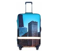GaxfjRu Chicago Reflect Printed Suitcase Skin, Durable Baggage Wrap, High Elasticity Travel Sleeve, for Suitcase Safety