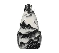 GaxfjRu Chinese Landscape Painting print Crossbody Bag for Women Men Sling Bag for Travel Hiking Crossbody Sling Backpack