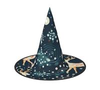 GaxfjRu Christmas Tree And Deer Elk Print Halloween Witch Hat, Witch Costume Accessory For Halloween Cosplay Party Holiday Decoration 3pcs