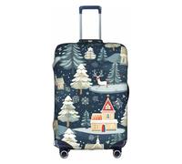 GaxfjRu Christmas Winter Landscape Deer Printed Suitcase Skin, Durable Baggage Wrap, High Elasticity Travel Sleeve, for Suitcase Safety