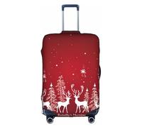 GaxfjRu Christmas Winter Landscape Deer Printed Suitcase Skin, Durable Baggage Wrap, High Elasticity Travel Sleeve, for Suitcase Safety