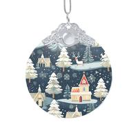 GaxfjRu Christmas Winter Landscape Deer Xmas Home Decorations Ornaments, Hanging Christmas Tree Gift Pendant For Holiday Cheer