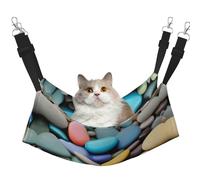 GaxfjRu Colored Pebbles Adjustable Cat Bed Hammock Perch For Window, Cozy Velvet Pet Sleeper And Lounge For Kittens