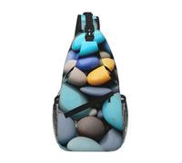 GaxfjRu Colored Pebbles print Crossbody Bag for Women Men Sling Bag for Travel Hiking Crossbody Sling Backpack