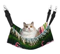 GaxfjRu Colorful And Fabulous Flamingos Adjustable Cat Bed Hammock Perch For Window, Cozy Velvet Pet Sleeper And Lounge For Kittens