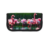 GaxfjRu Colorful and Fabulous Flamingos Cute Dot Canvas Pencil Pouch Organized Storage for Picnics & Daily Use Makeup Pouch, Pencil Holder