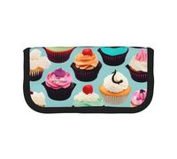 GaxfjRu Colorful Cupcakes Cute Dot Canvas Pencil Pouch Organized Storage for Picnics & Daily Use Makeup Pouch, Pencil Holder