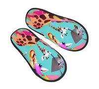 GaxfjRu Colorful Giraffe Fans Lovers Plush Winter Slippers for Indoor Use, Soft Warm House Slippers for Guests and Home Comfort Unisex