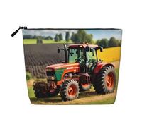 GaxfjRu Company Farm Tractors print Travel Makeup Bag Toiletry Bag akeUp Purse Pouch with Zipper Makeup Organizer for Women, Black, One Size