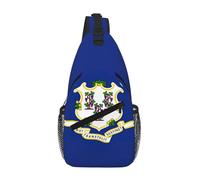 GaxfjRu Connecticut State Flag print Small Sling Backpack Crossbody Sling Bag, Chest Bag Daypack Fanny Pack for Outdoors